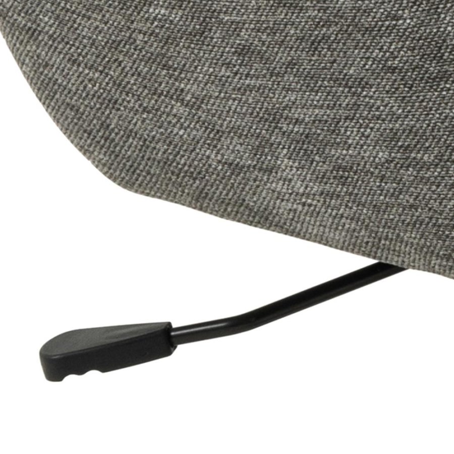 ACT NORDIC Talgarth Relaxsessel, mit Fußhocker, Handbuch – anthrazitgrauer Stoff und schwarzes Metall