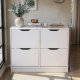 NORDIC LIVING COLLECTION Westphalen SK4 vitt skosk�p med 4 lutbara l�dor f�r f�rvaring av dina skor