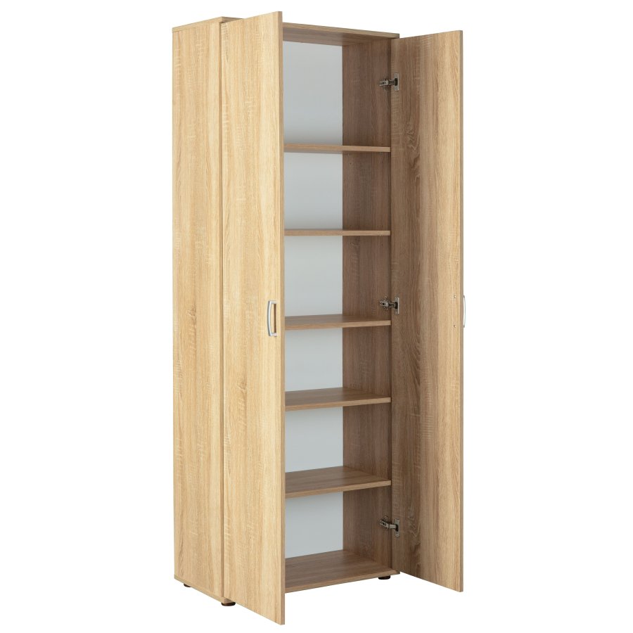 NORDIC LIVING COLLECTION Gallo Sonoma multifunktionssk�p i ekfinish, med 2 g�ngj&auml;rnsf&ouml;rsedda d&ouml;rrar med 90&deg; &ouml;ppningsvinkel, 4 sockelf&ouml;tter, hyllor med en lastkapacitet p� 5 kg