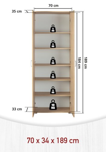 NORDIC LIVING COLLECTION Gallo Sonoma multifunktionssk�p i ekfinish, med 2 g�ngj&auml;rnsf&ouml;rsedda d&ouml;rrar med 90&deg; &ouml;ppningsvinkel, 4 sockelf&ouml;tter, hyllor med en lastkapacitet p� 5 kg