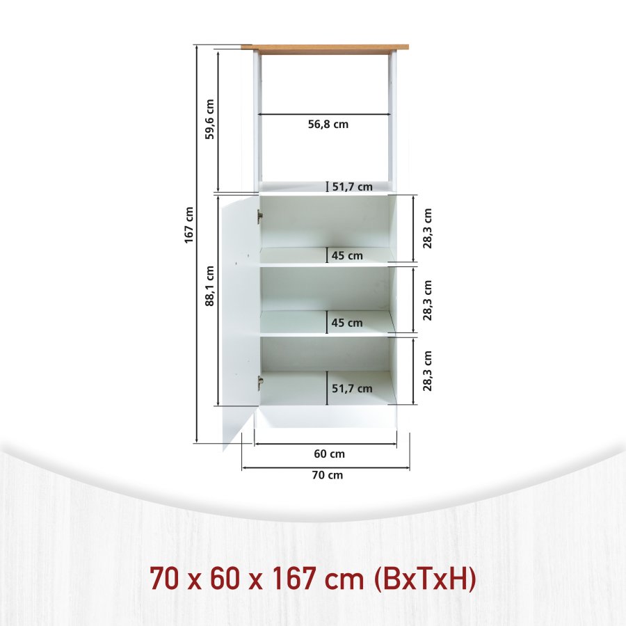 NORDIC LIVING COLLECTION Apparatsk�p 1 Sicilia f&ouml;r kylsk�p + ugn