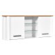 NORDIC LIVING COLLECTION Sicilia v&auml;ggsk�p i vit/hantverksm&auml;ssig ekfinish med 2 d&ouml;rrar och 4 hyllor, varav 2 i glas