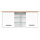 NORDIC LIVING COLLECTION Sicilia v&auml;ggsk�p i vit/hantverksm&auml;ssig ekfinish med 2 d&ouml;rrar och 4 hyllor, varav 2 i glas