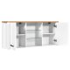 NORDIC LIVING COLLECTION Sicilia v&auml;ggsk�p i vit/hantverksm&auml;ssig ekfinish med 2 d&ouml;rrar och 4 hyllor, varav 2 i glas