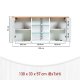 NORDIC LIVING COLLECTION Sicilia v&auml;ggsk�p i vit/hantverksm&auml;ssig ekfinish med 2 d&ouml;rrar och 4 hyllor, varav 2 i glas