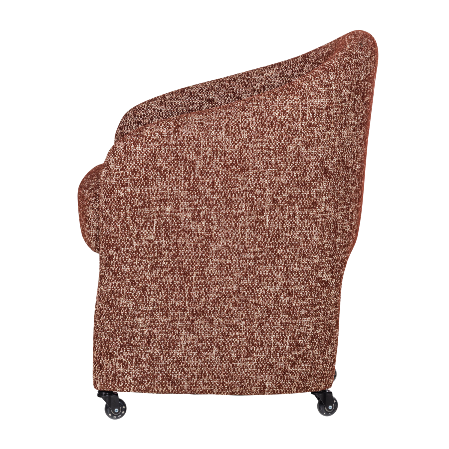 WOOOD Cordo Matstol Med Hjul Rostbrun Melerad [Fsc]