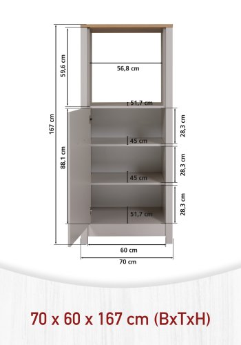 NORDIC LIVING COLLECTION Vitvarusk�p 1 Sardegna f&ouml;r kylsk�p + ugn