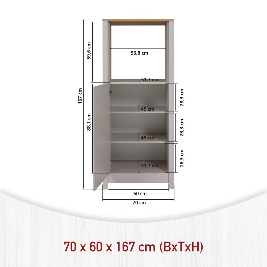 NORDIC LIVING COLLECTION Vitvarusk�p 1 Sardegna f&ouml;r kylsk�p + ugn