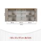 NORDIC LIVING COLLECTION V&auml;ggsk�p i Sardegna Kashmir/Artisan Oak-finish med 2 d&ouml;rrar och 4 hyllplan, varav 2 i glas.
