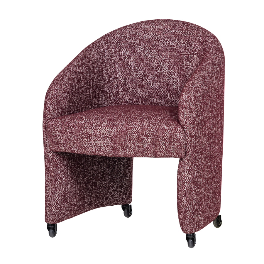 WOOOD Cordo Matstol Med Hjul Bordeauxr&ouml;d Melerad [Fsc]