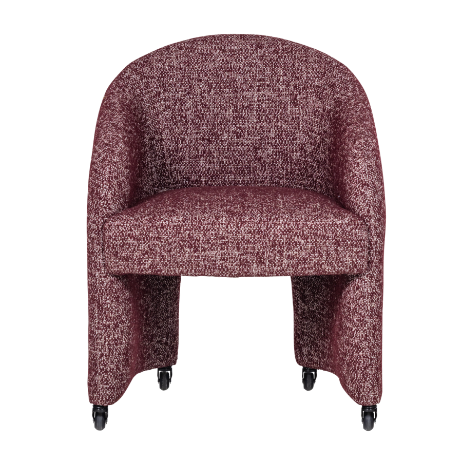 WOOOD Cordo Matstol Med Hjul Bordeauxr&ouml;d Melerad [Fsc]