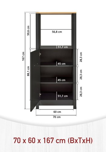 NORDIC LIVING COLLECTION Vitvarusk�p 1 Veneto f&ouml;r kylsk�p + ugn