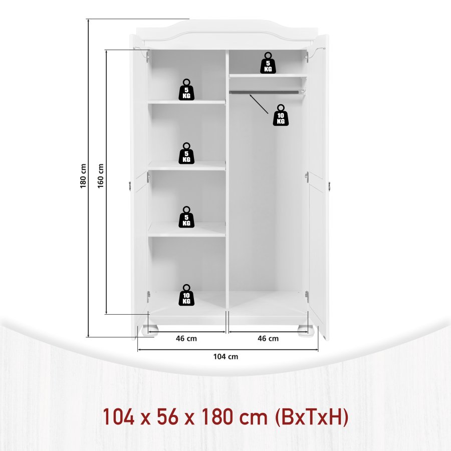 NORDIC LIVING COLLECTION Tr�dg�rdssk�p Hedda 2-d�rrars furu vitlackerad