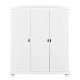 NORDIC LIVING COLLECTION Bastian lantlig garderob, 3 d�rrar, massiv furu, vit