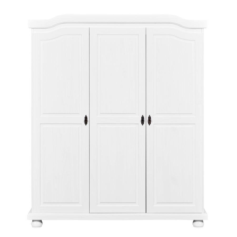 NORDIC LIVING COLLECTION Bastian lantlig garderob, 3 d�rrar, massiv furu, vit