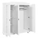 NORDIC LIVING COLLECTION Bastian lantlig garderob, 3 d�rrar, massiv furu, vit