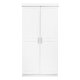 NORDIC LIVING COLLECTION Hakon skap i hvit furu med 2 d�rer og kassettd�rer, best�ende av 1 stort rom med klesstang, 1 hattehylle og PVC-h�ndtak