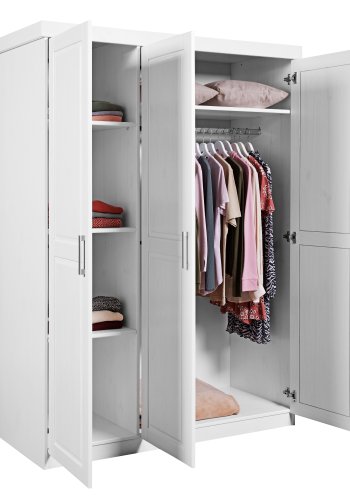 NORDIC LIVING COLLECTION Magnus vitt sk�p med 3 d�rrar och kassettd�rrar