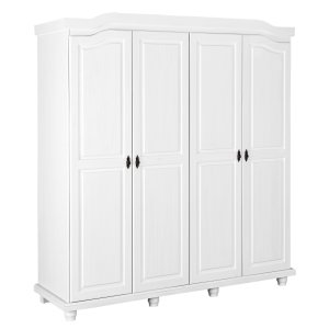 NORDIC LIVING COLLECTION Lantlig garderob Isny 4 d�rrar furu vit