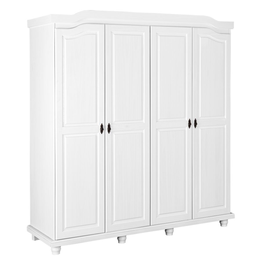 NORDIC LIVING COLLECTION Lantlig garderob Isny 4 d�rrar furu vit