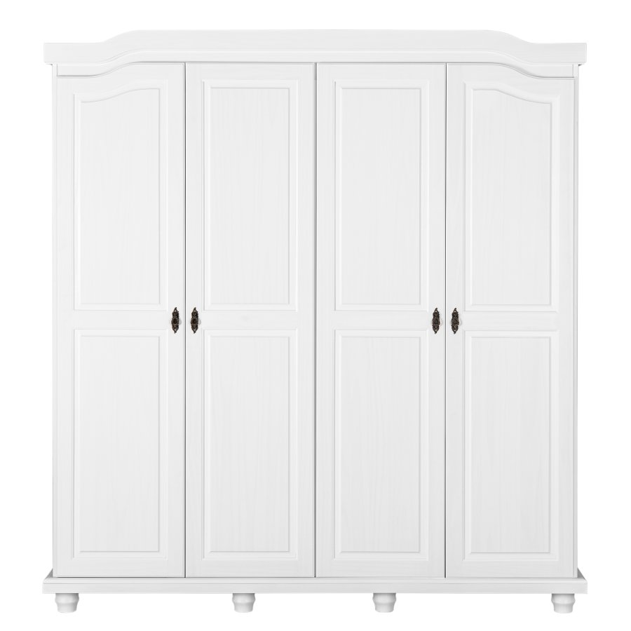 NORDIC LIVING COLLECTION Lantlig garderob Isny 4 d�rrar furu vit