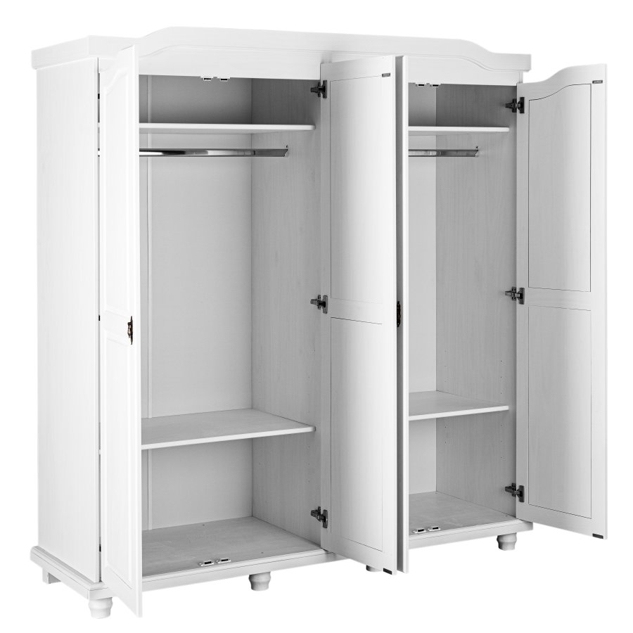 NORDIC LIVING COLLECTION Lantlig garderob Isny 4 d�rrar furu vit