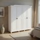 NORDIC LIVING COLLECTION Lantlig garderob Isny 4 d�rrar furu vit