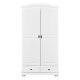 NORDIC LIVING COLLECTION Reutte lantlig garderob best�ende av 2 mjukst�ngande d�rrar, 2 l�dor med l�ttl�pande metallskenor, 1 garderobsskena i metall och en hatthylla