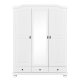 NORDIC LIVING COLLECTION Kappl lantlig garderob i massivt tr�, 3 d�rrar med 3 l�dor, 1 kl�dst�ng i metall, 1 hatthylla och 4 fack i vitt