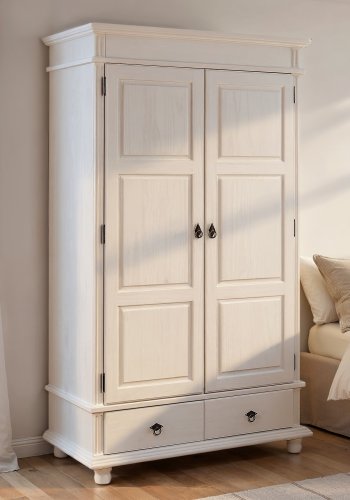 NORDIC LIVING COLLECTION Garderob/hallsk�p DANZ 2 massiv furu med 2 d�rrar i vitt