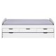NORDIC LIVING COLLECTION Funktionss�ng Ulli 90x190 tillverkad av massivt tr� i vitlack med 3 l�dor och extra sovyta inklusive ribbotten