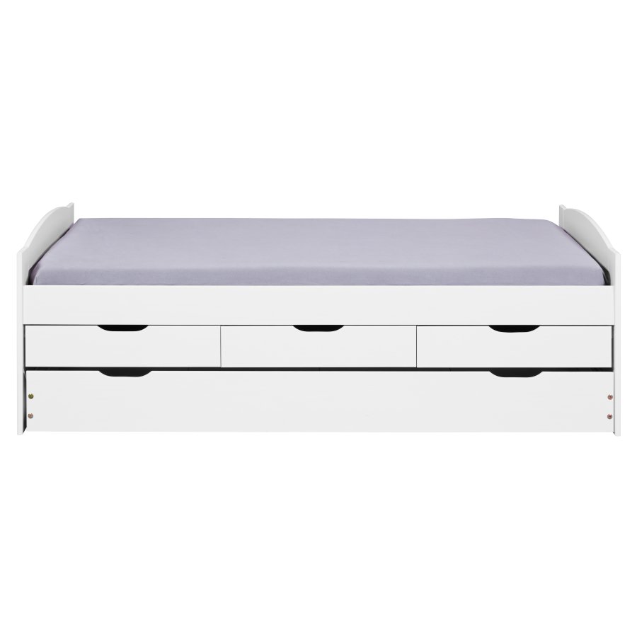 NORDIC LIVING COLLECTION Funktionss�ng Ulli 90x200 tillverkad av massivt tr� i vitlack med 3 l�dor och extra sovyta inklusive ribbotten