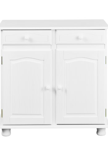 NORDIC LIVING COLLECTION Lovi sk�nk med 2 d�rrar och 2 l�dor, massiv furu, vit