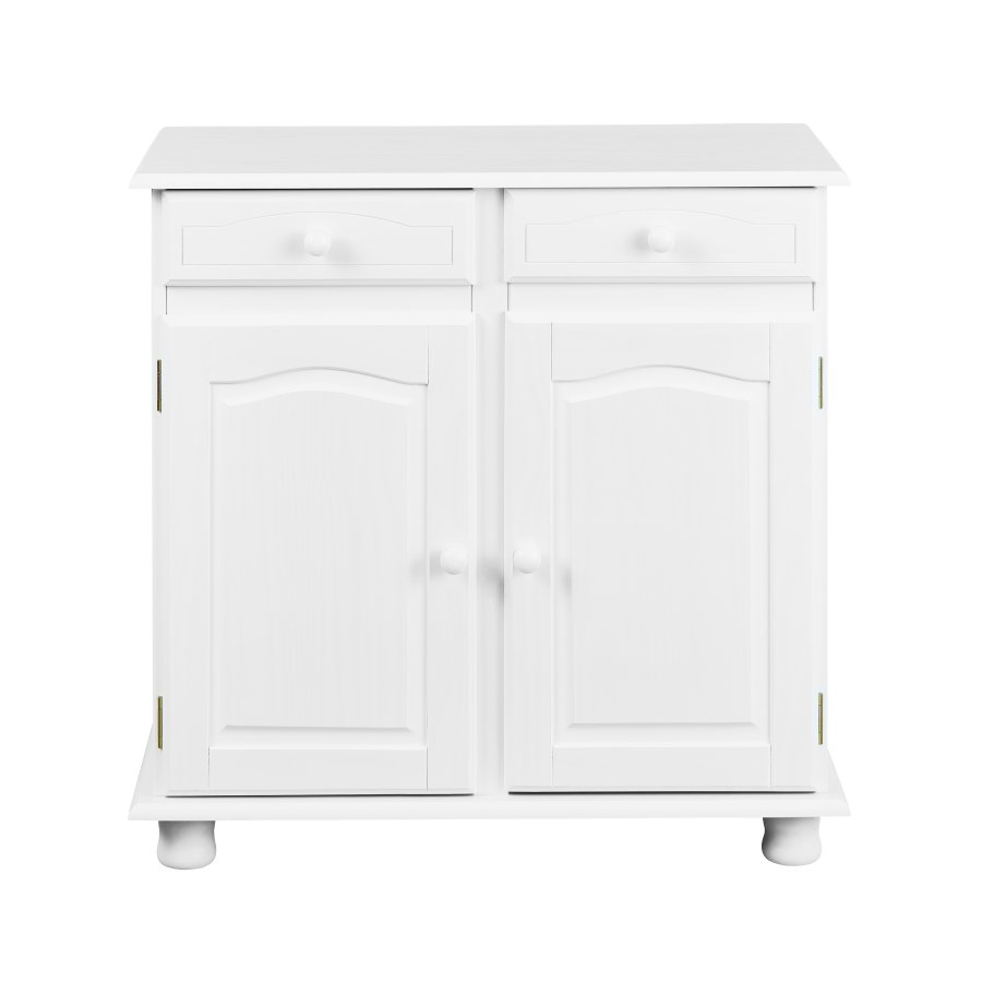 NORDIC LIVING COLLECTION Lovi sk�nk med 2 d�rrar och 2 l�dor, massiv furu, vit