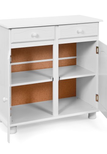 NORDIC LIVING COLLECTION Lovi sk�nk med 2 d�rrar och 2 l�dor, massiv furu, vit