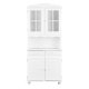 NORDIC LIVING COLLECTION Valencia vitrineskap i hvit furu med 2 skuffer og 2 hyller bak 4 d�rer