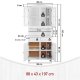 NORDIC LIVING COLLECTION Valencia vitrineskap i hvit furu med 2 skuffer og 2 hyller bak 4 d�rer
