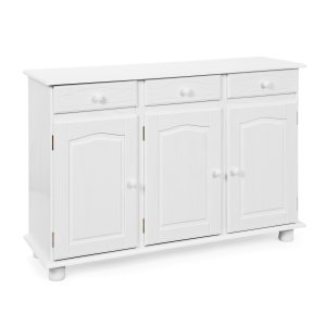 NORDIC LIVING COLLECTION Livio sk�nk med 3 d�rrar och 3 l�dor, massiv furu, vit