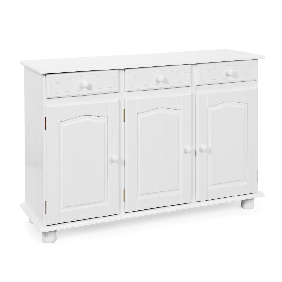 NORDIC LIVING COLLECTION Livio sk�nk med 3 d�rrar och 3 l�dor, massiv furu, vit