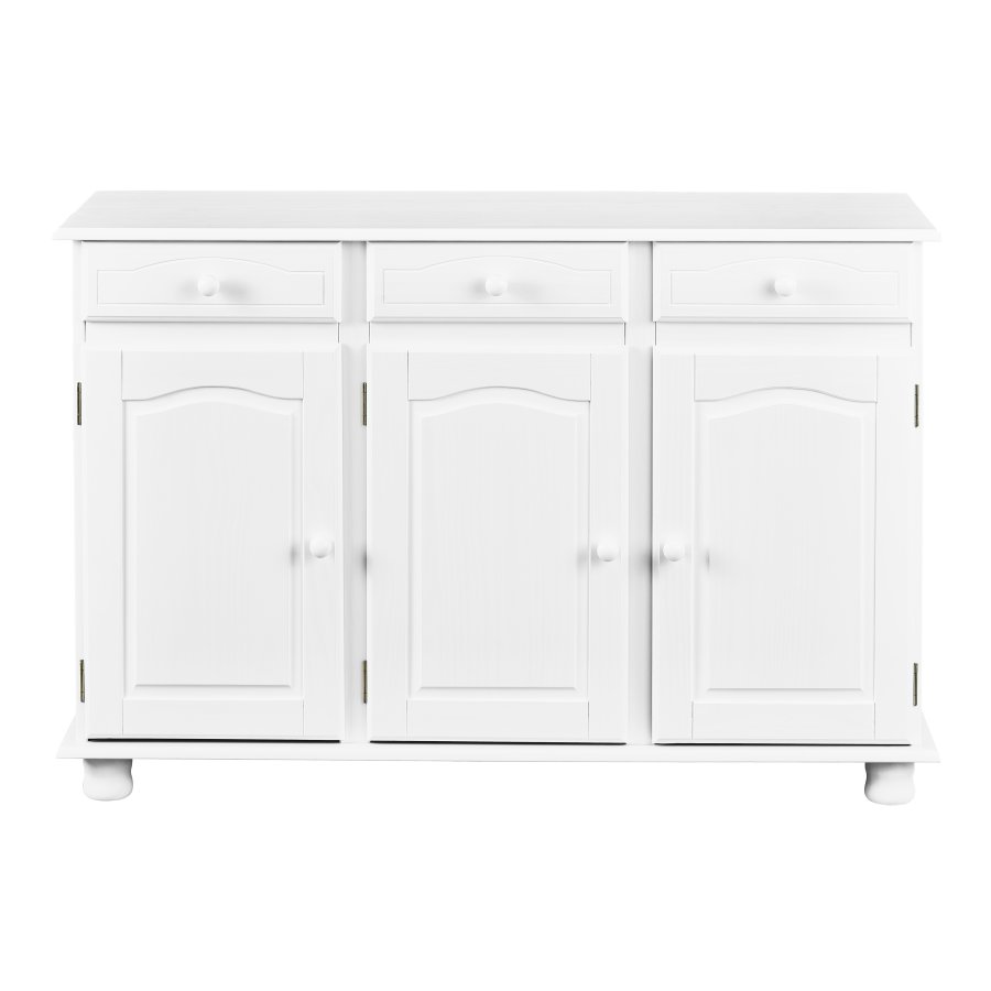 NORDIC LIVING COLLECTION Livio sk�nk med 3 d�rrar och 3 l�dor, massiv furu, vit
