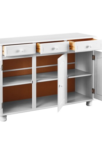 NORDIC LIVING COLLECTION Livio sk�nk med 3 d�rrar och 3 l�dor, massiv furu, vit