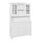 NORDIC LIVING COLLECTION Siena vitrineskap, furu, hvit, med 3 skuffer og 5 hyller bak 5 d�rer.