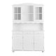 NORDIC LIVING COLLECTION Siena vitrineskap, furu, hvit, med 3 skuffer og 5 hyller bak 5 d�rer.