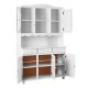 NORDIC LIVING COLLECTION Siena vitrineskap, furu, hvit, med 3 skuffer og 5 hyller bak 5 d�rer.