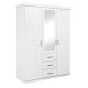 NORDIC LIVING COLLECTION Geraldo vitt sk�p med 3 d�rrar/3 l�dor och kassettd�rrar
