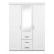 NORDIC LIVING COLLECTION Geraldo vitt sk�p med 3 d�rrar/3 l�dor och kassettd�rrar