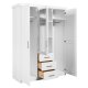 NORDIC LIVING COLLECTION Geraldo vitt sk�p med 3 d�rrar/3 l�dor och kassettd�rrar
