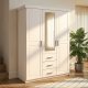 NORDIC LIVING COLLECTION Geraldo vitt sk�p med 3 d�rrar/3 l�dor och kassettd�rrar