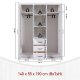NORDIC LIVING COLLECTION Geraldo vitt sk�p med 3 d�rrar/3 l�dor och kassettd�rrar