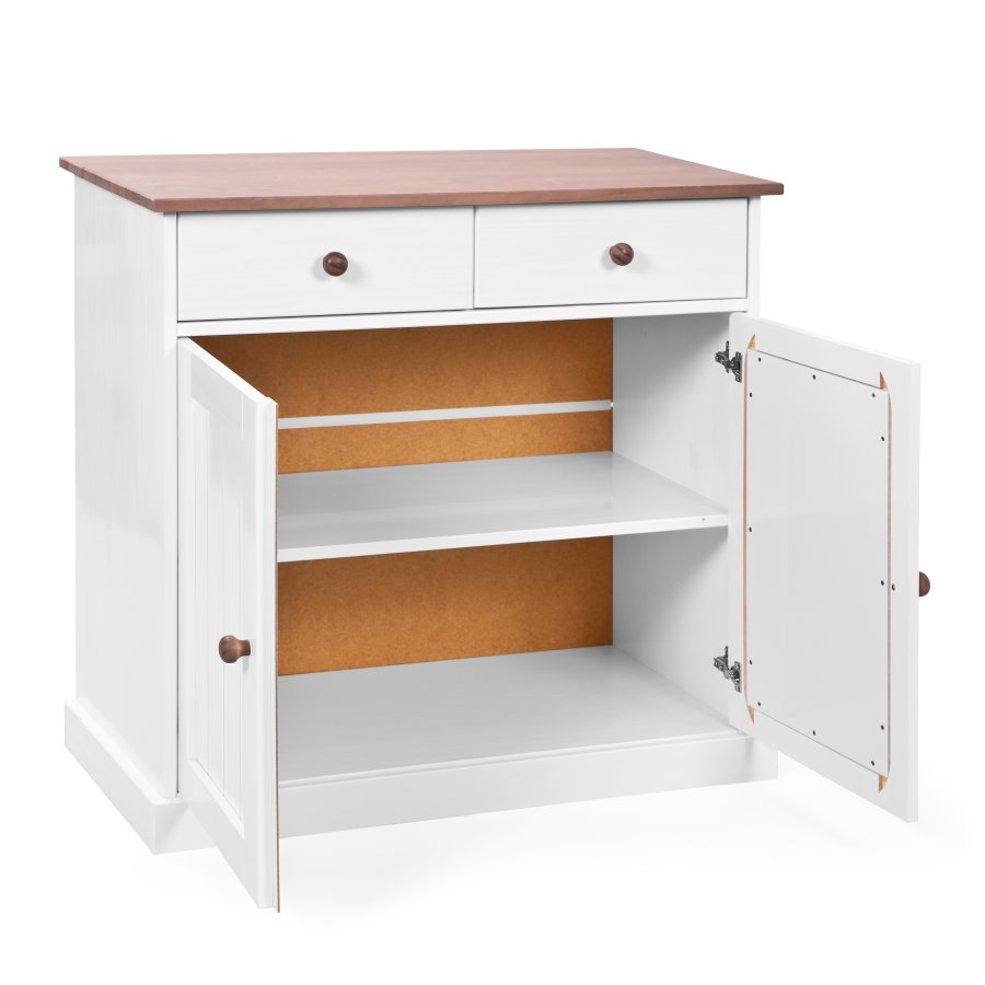 NORDIC LIVING COLLECTION Westerland 3,2 byr�, vit sepia, 2 d�rrar och 2 l�dor